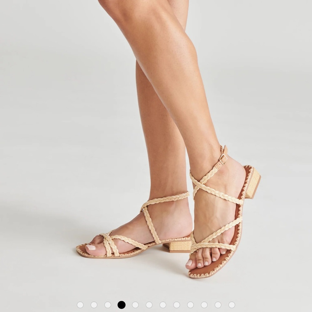 Dolce Vita Brinn Raffia Sandals – Light Natural – Size 11